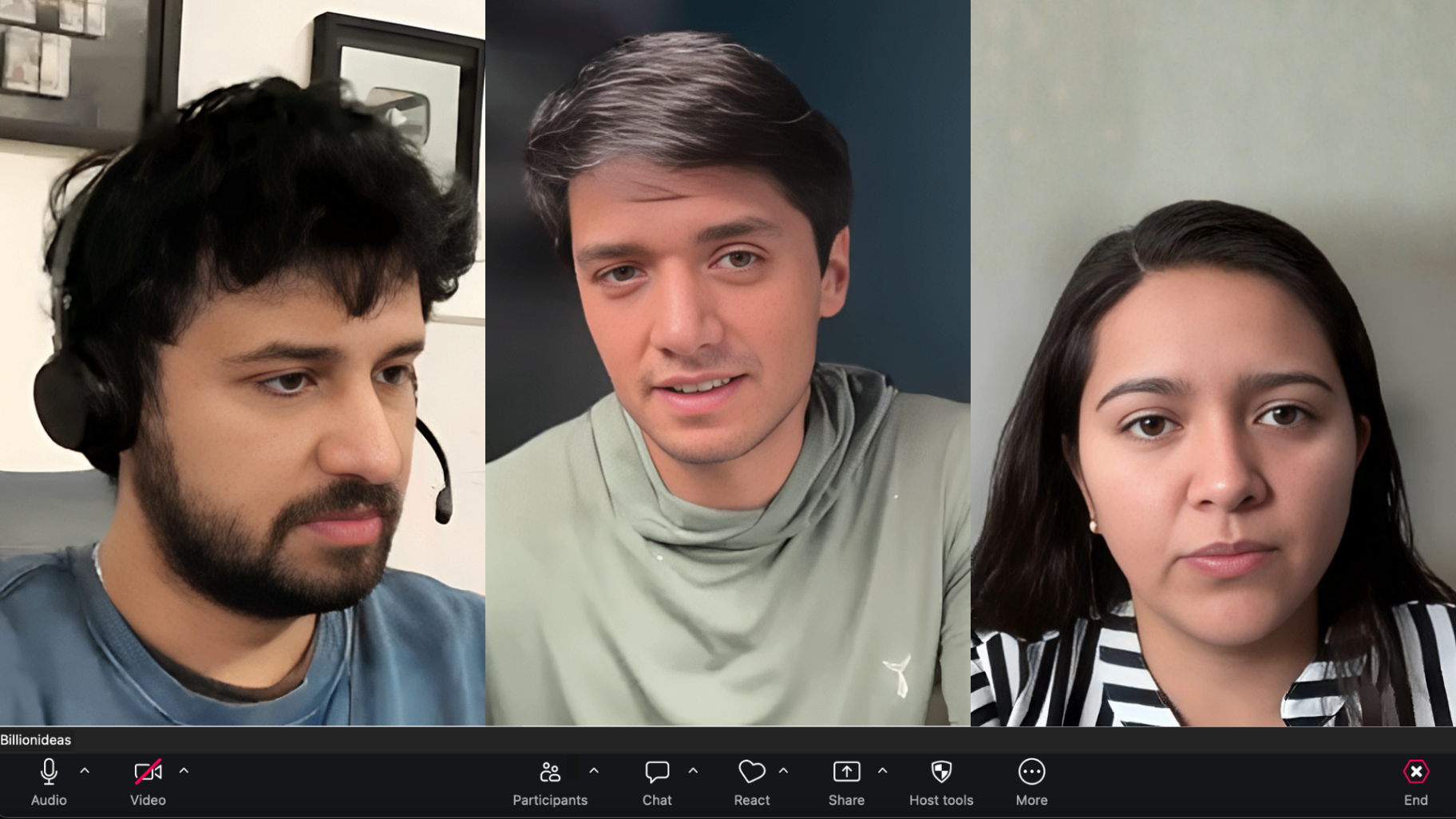 Billionideas strategy session on a live client video call.